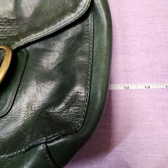 Coach Burnished Leather Bottle Green Bleecker Tattersall Legacy Shoulder Bag - Picture 14 of 14